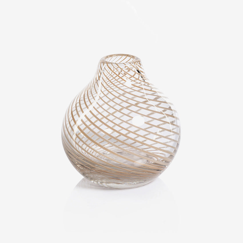 Zodax | Claire Clear Bud Vase with Beige Swirl