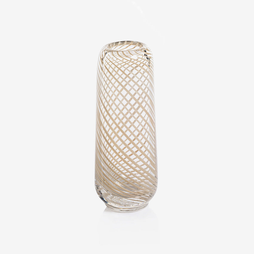 Zodax | Claire Clear Bud Vase with Beige Swirl