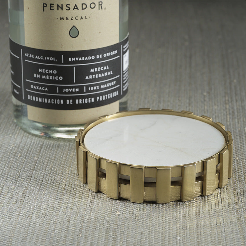 Zodax | Forge Metal and Marble Wine Bottle Coaster