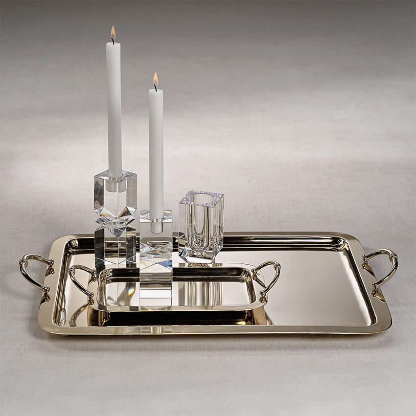 Zodax | Manetta Steel and Brass Tray - Polished Gold