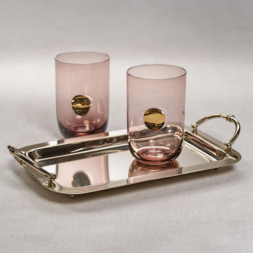 Zodax | Manetta Steel and Brass Tray - Polished Gold