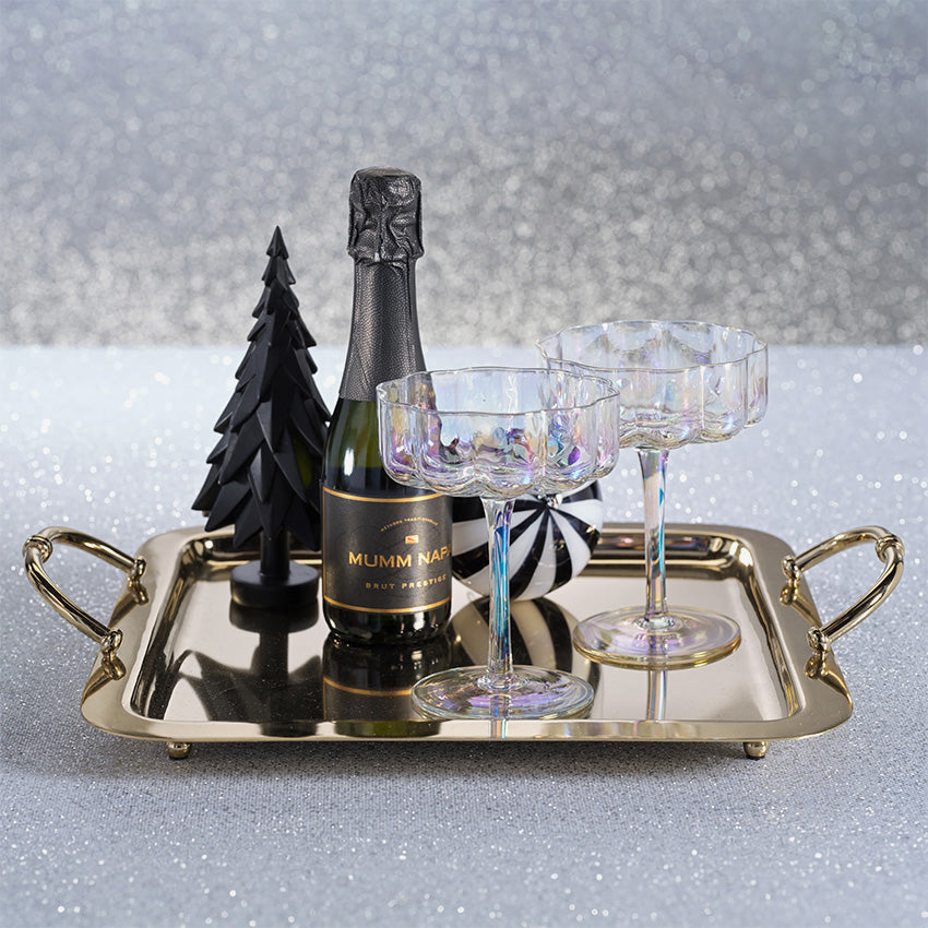 Zodax | Manetta Steel and Brass Tray - Polished Gold