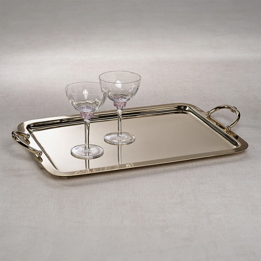 Zodax | Manetta Steel and Brass Tray - Polished Gold