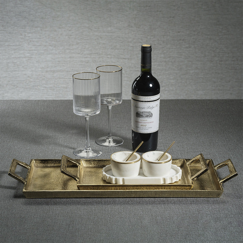 Zodax | Marble Condiment Set - 2 Bowls, 2 Spoons and 1 Tray