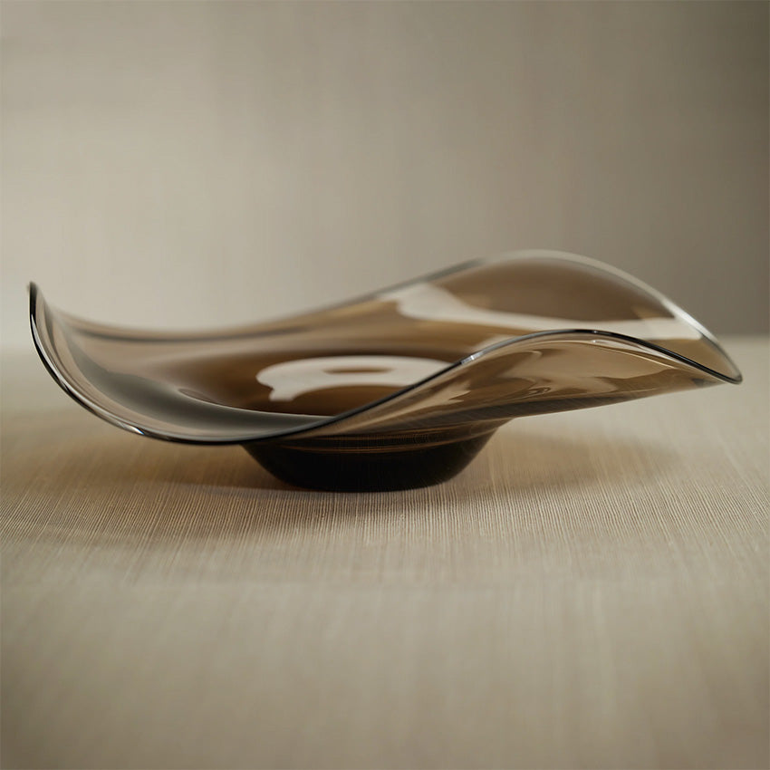 Zodax | Tropezana Wave Glass Bowl - Taupe