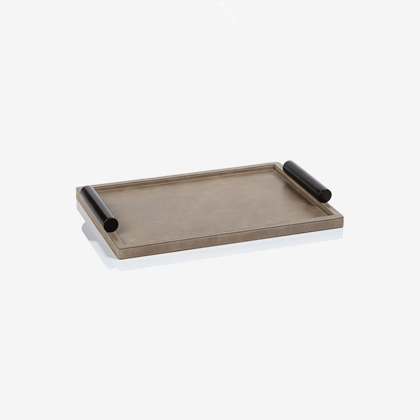 Zodax | Plateau de service rectangulaire Bellecote - Cuir de vison