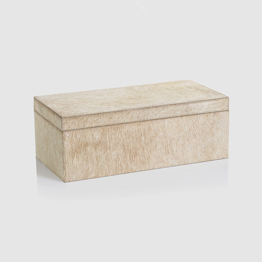 Zodax | Corviglia Hair-On-Hide Leather Box - Tan