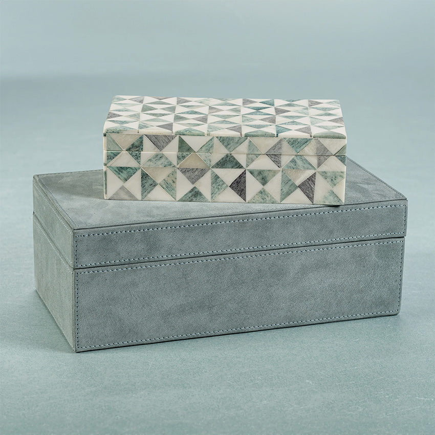 Zodax | Suede Lux Box - Cote D'Azur Blue