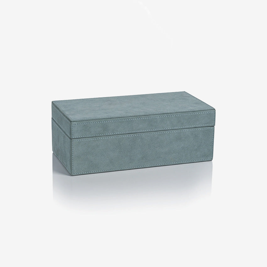 Zodax | Suede Lux Box - Cote D'Azur Blue