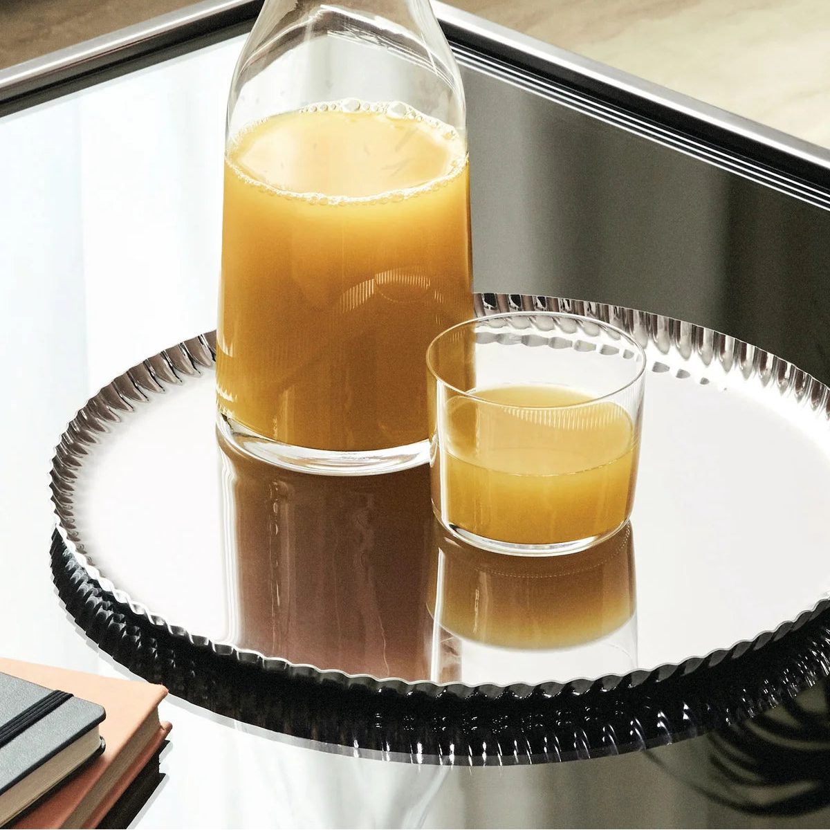 Alessi | Plateau rond plissé - Acier Inoxydable