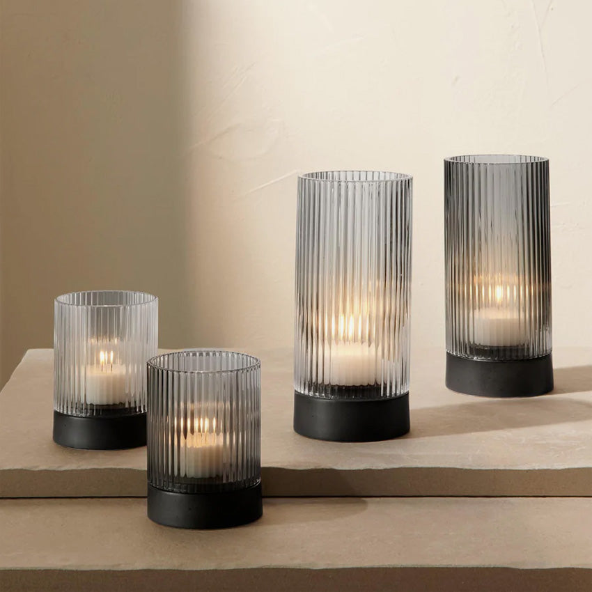Asa Germany | Lanterne en verre avec base en porcelaine Juna