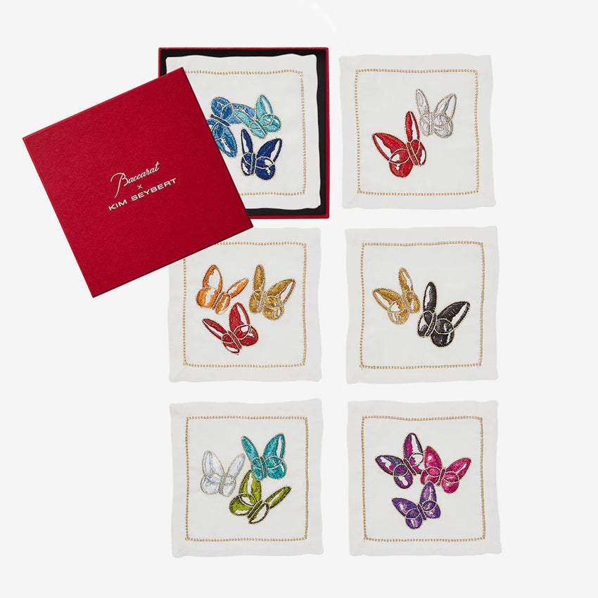 Baccarat X Kim Seybert | Cocktail Butterflies Napkin - Set of 6