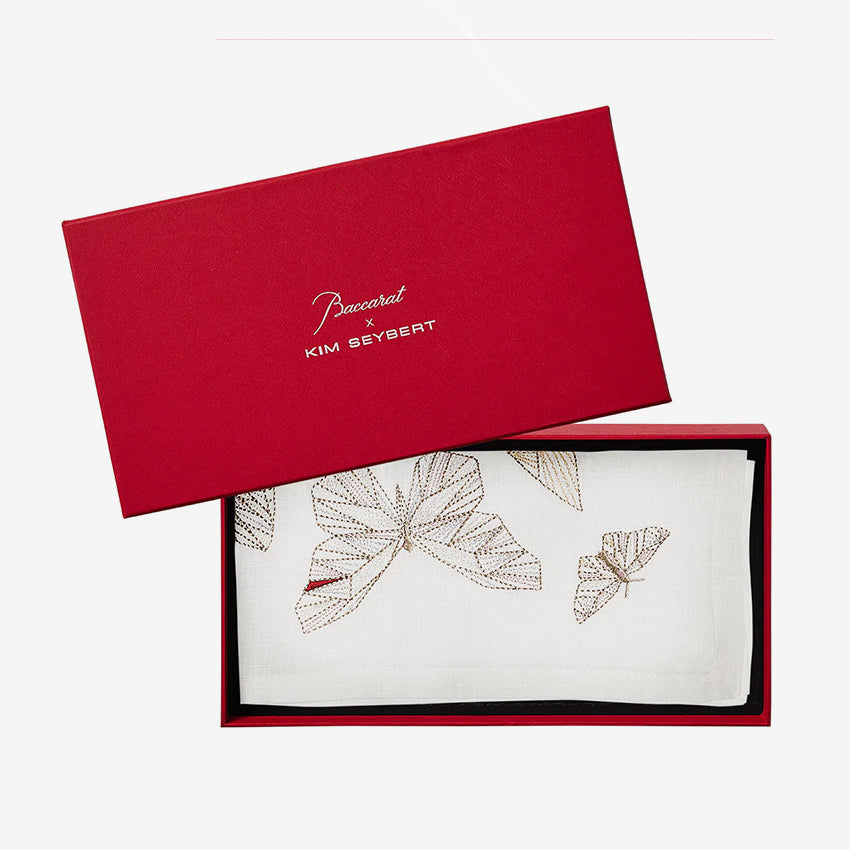 Baccarat X Kim Seybert | Serviette de table Diamant Butterflies - Ensemble de 4