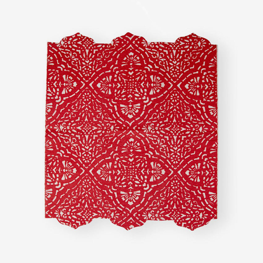 Caspari | Annika Serviette de table rouge