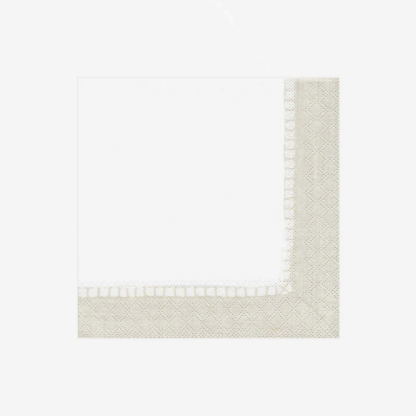 Caspari | Linen Border Paper Napkin