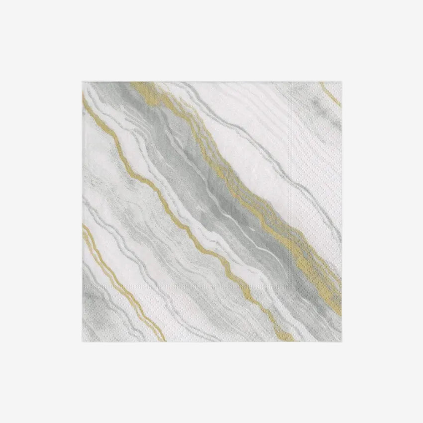 Caspari | Marble Grey Napkins
