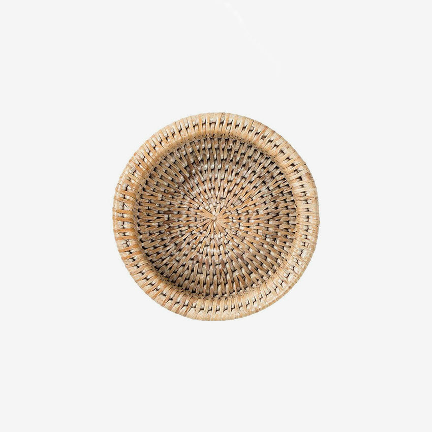 Caspari | Rattan Wine Bottle Holder Coaster