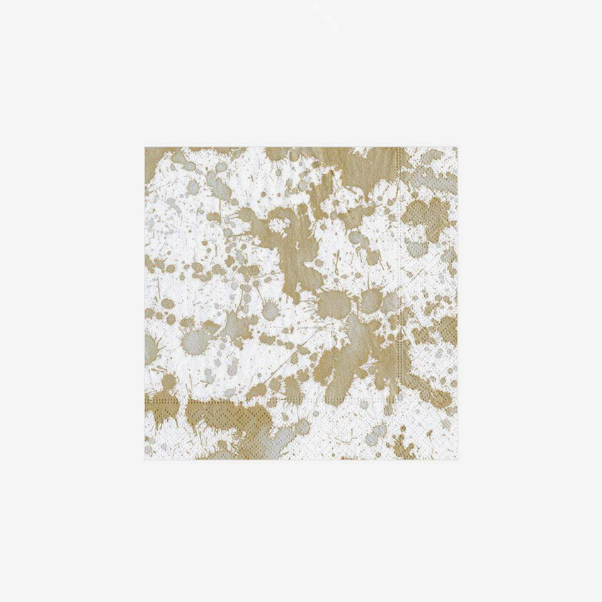 Caspari | Splatterware-Gold Napkin