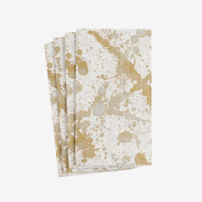 Caspari | Splatterware-Gold Napkin