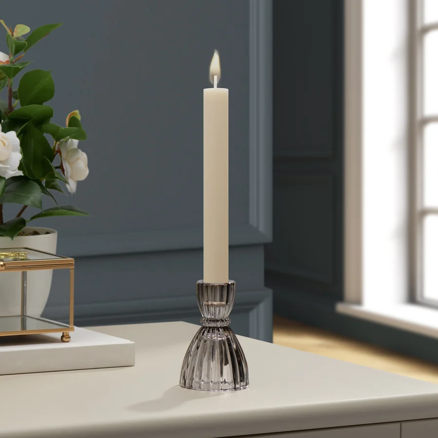 Torre & Tagus | Olivia Faceted Glass Taper Candle Holder