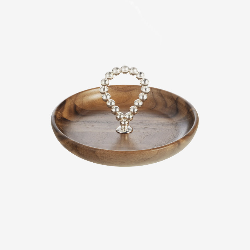 Christofle | Perles Silver-Plated and Walnut Bowl