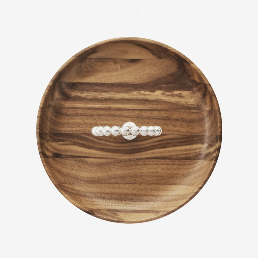 Christofle | Perles Silver-Plated and Walnut Bowl