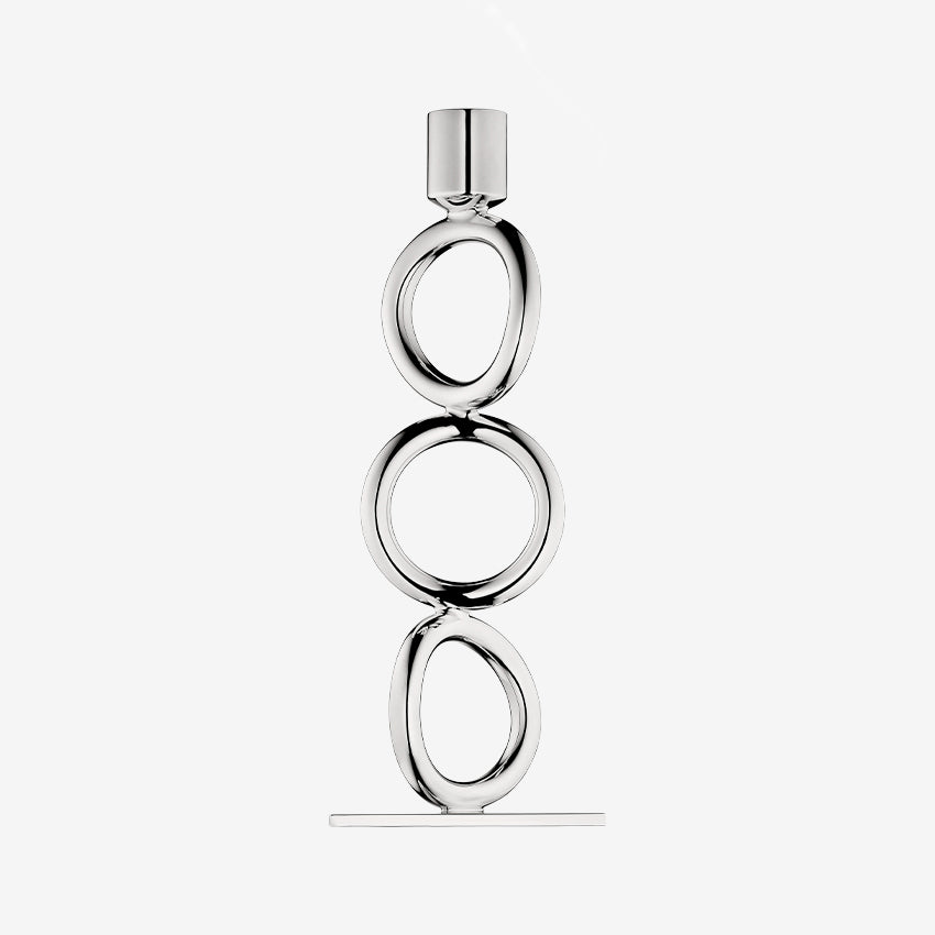 Christofle | Bougeoir trois anneaux Vertigo en métal argenté