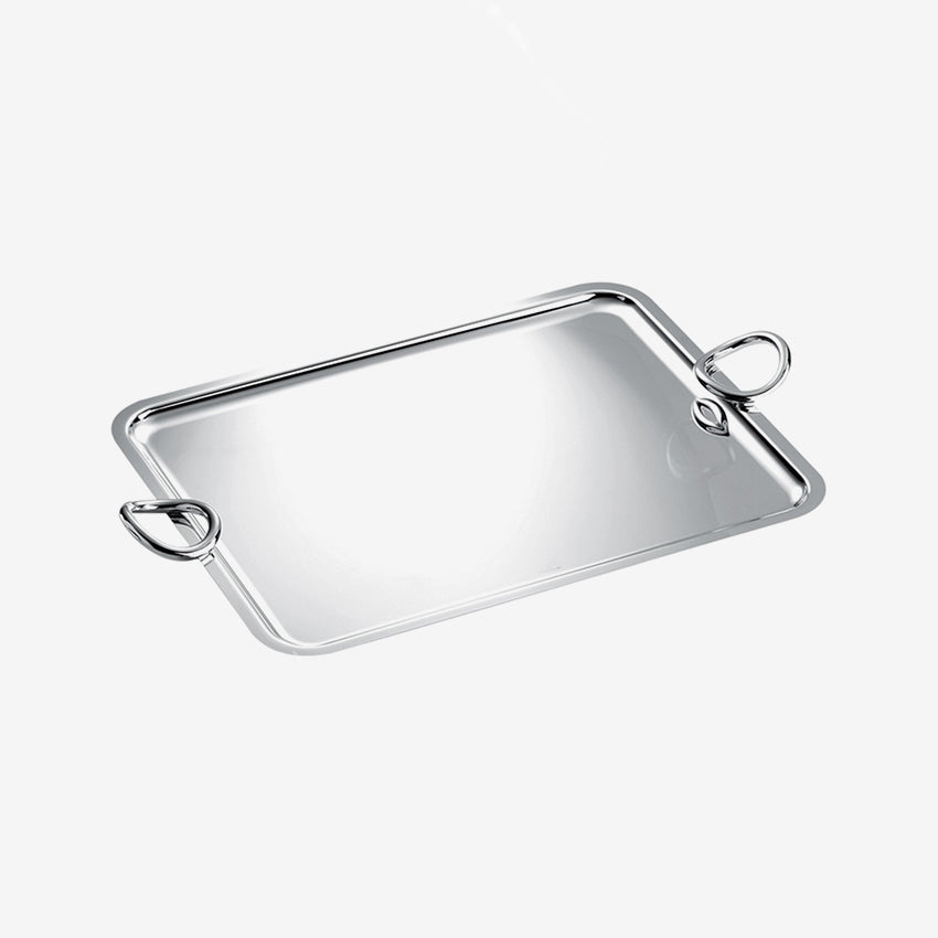 Christofle | Vertigo Rectangular Tray with Handles Silver-Plated