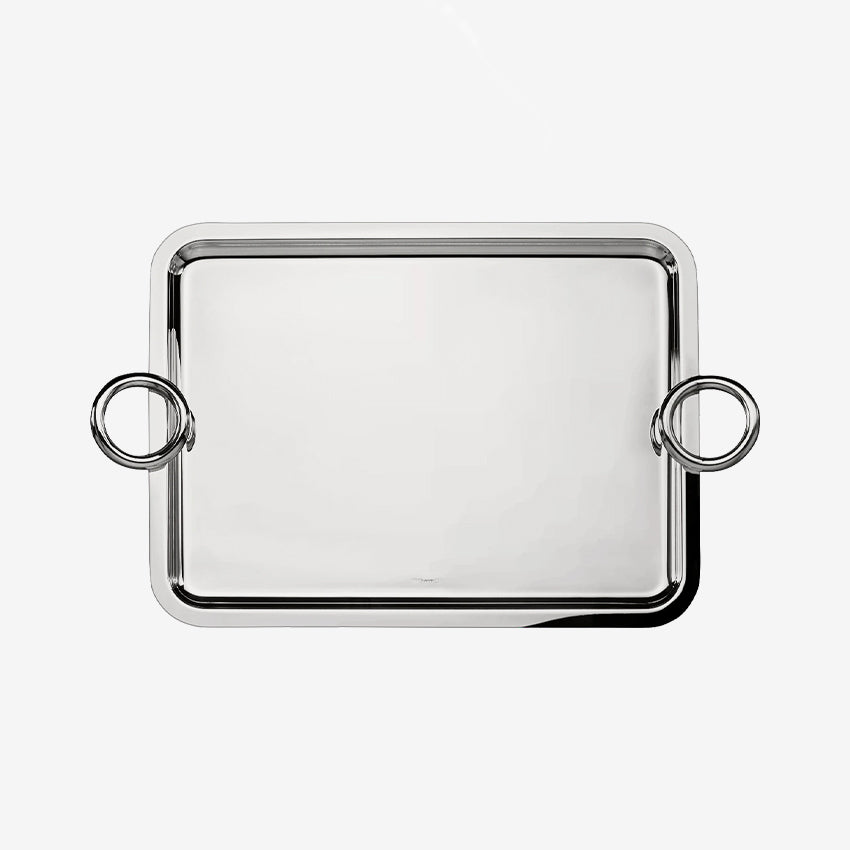 Christofle | Vertigo Plateau rectangulaire avec poignées Plaqué argent