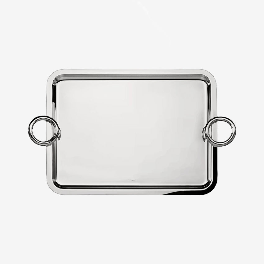 Christofle | Vertigo Rectangular Tray with Handles Silver-Plated
