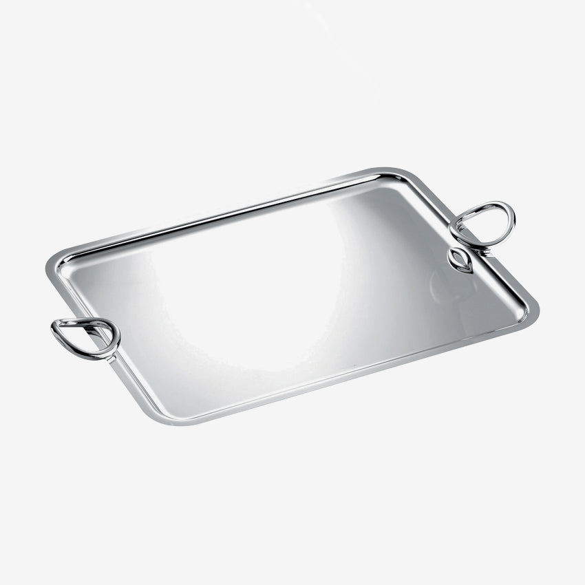 Christofle | Vertigo Rectangular Tray with Handles Silver-Plated
