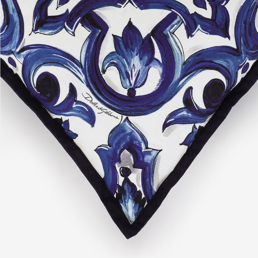 Dolce & Gabbana Casa | Petit coussin en toile bleu Mediterraneo