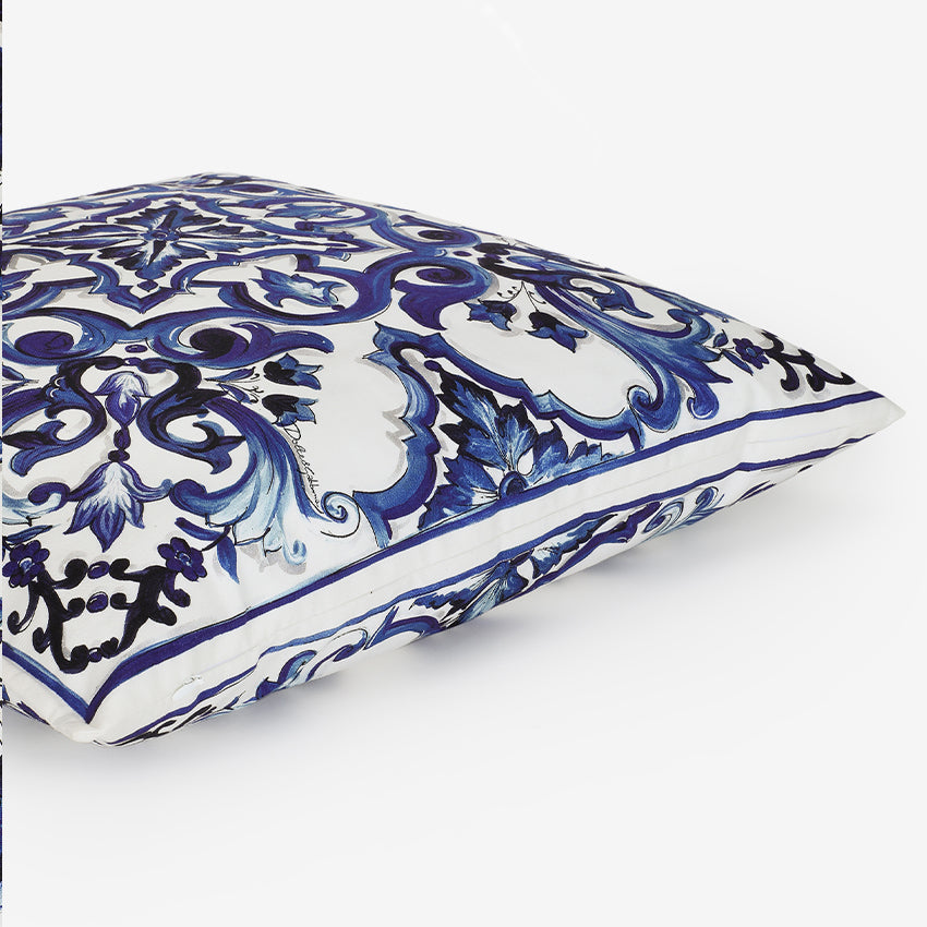 Dolce & Gabbana Casa | Petit coussin en toile bleu Mediterraneo