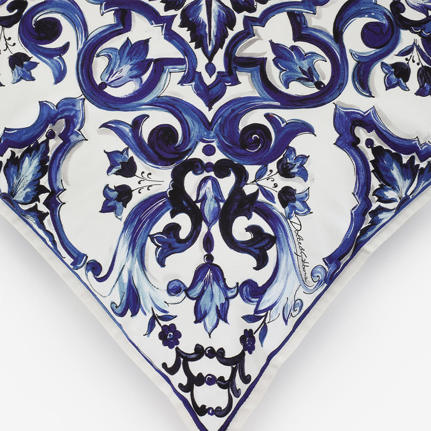 Dolce & Gabbana Casa | Petit coussin en toile bleu Mediterraneo