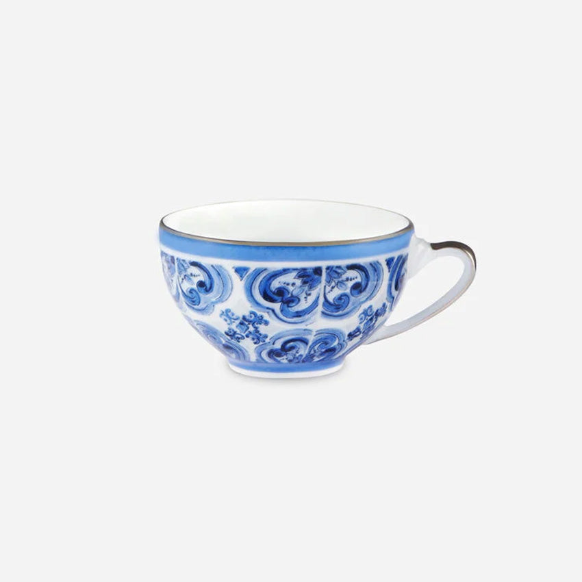 Dolce & Gabbana Casa | Ensemble de tasse et soucoupe espresso bleu Mediterraneo Fiore Piccolo