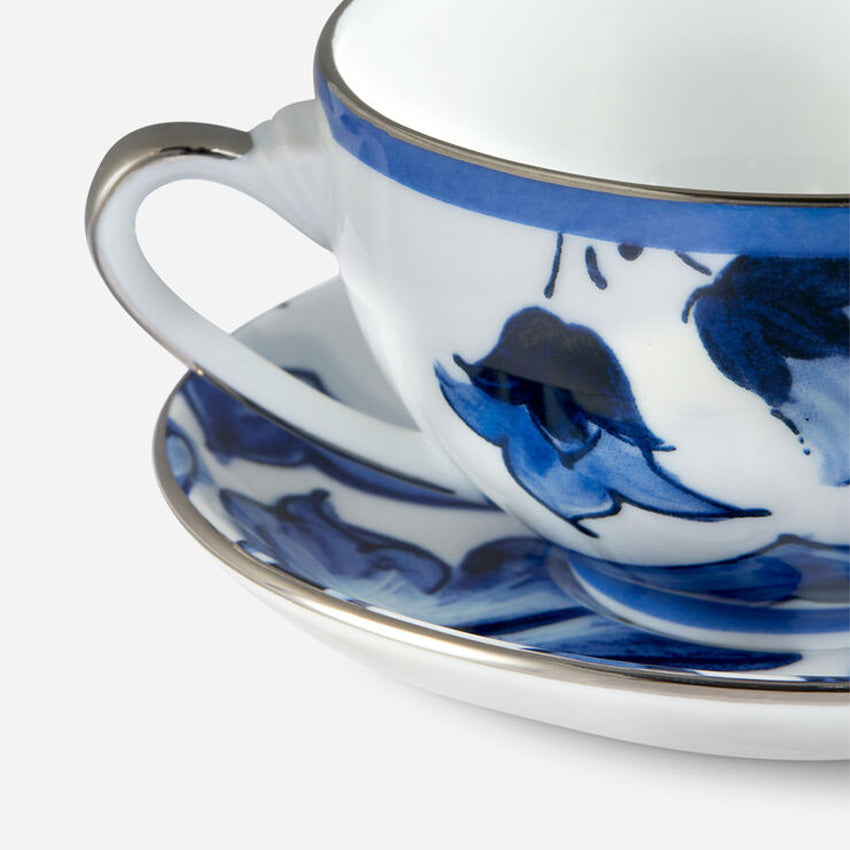 Dolce & Gabbana Casa | Ensemble de Tasses à Thé et Soucoupes Stella Mediterraneo Bleu