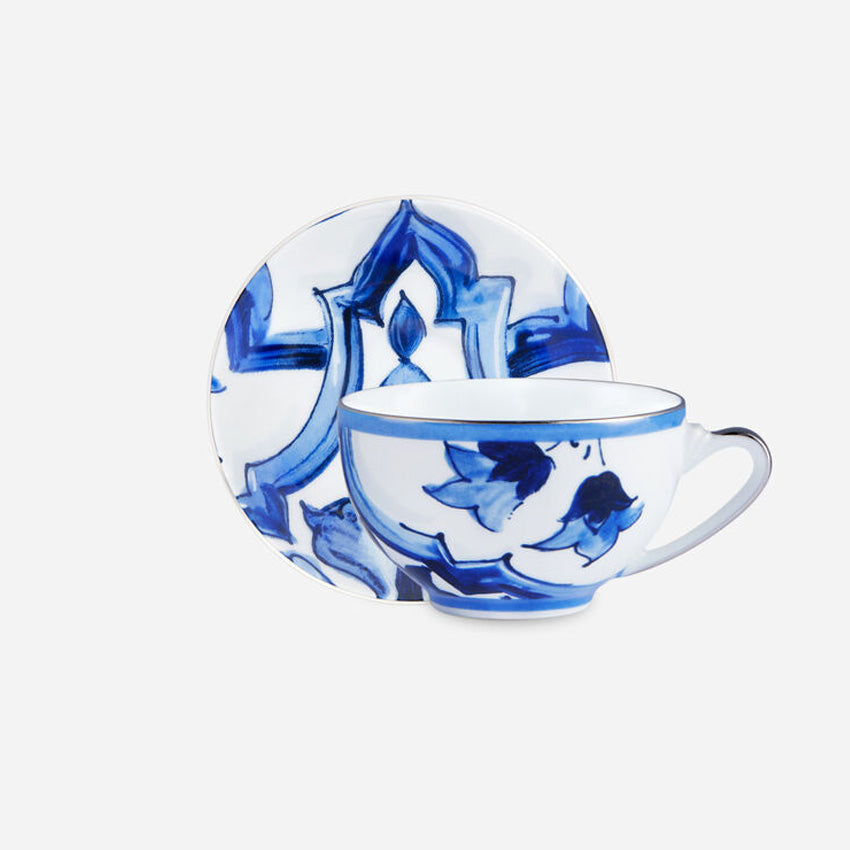 Dolce & Gabbana Casa | Blue Mediterraneo Stella Tea Cup and Saucer Set