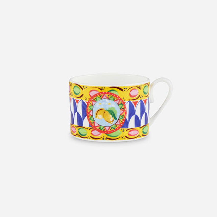 Dolce & Gabbana Casa | Carretto Lemon Fine Porcelain Tea Cup and Saucer Set