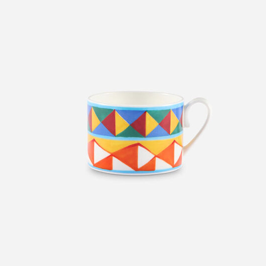 Dolce & Gabbana Casa | Ensemble de Tasses à Thé et Soucoupes en Porcelaine Fine Carretto Orange