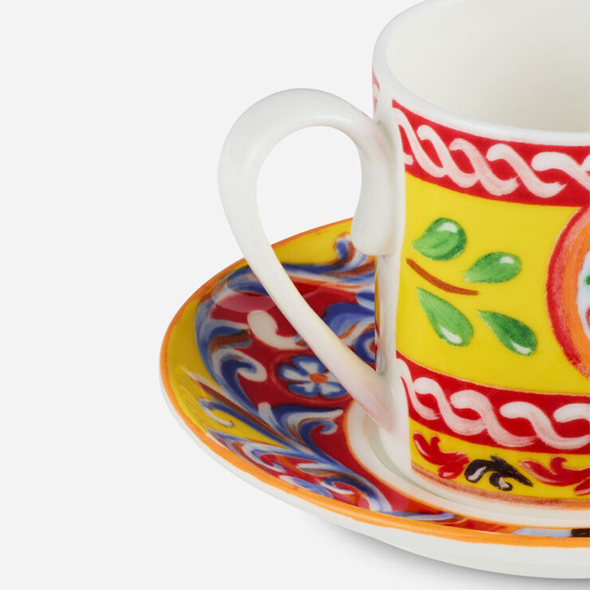 Dolce & Gabbana Casa | Carretto Yellow Fine Porcelain Espresso Cup and Saucer Set