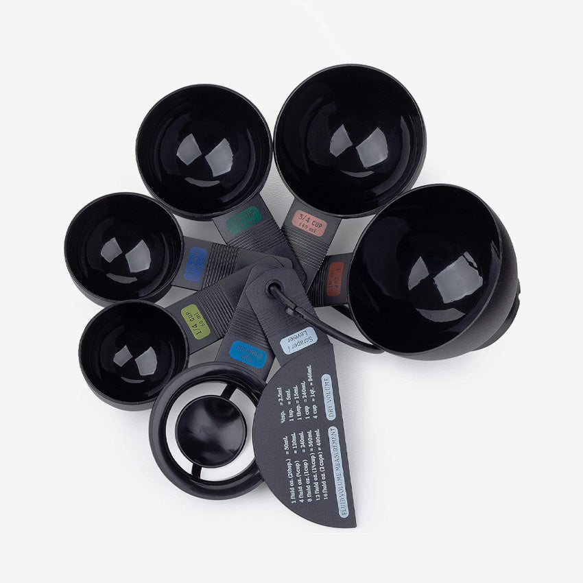 Fox Run | Set de gobelets à mesurer en plastique noir avec séparateur d'oeufs