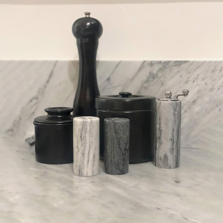 Fox Run | Marble Salt & Pepper Shakers - Black & White