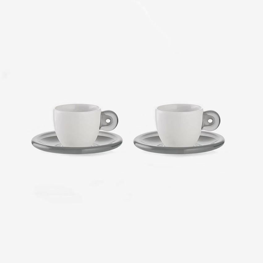 Guzzini | Tasses à espresso avec soucoupes Gocce - Lot de 6