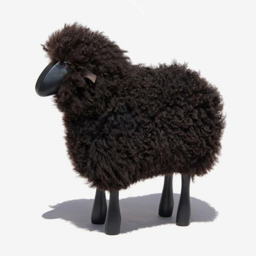 Hanns-Peter Krafft | Lamb, Curly Brown Fur, Black Coloured Wood