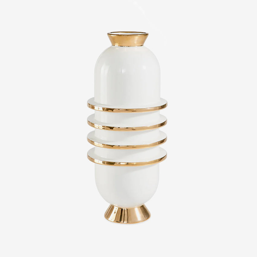 Jonathan Adler | Orbit Capsule Vase White/Gold