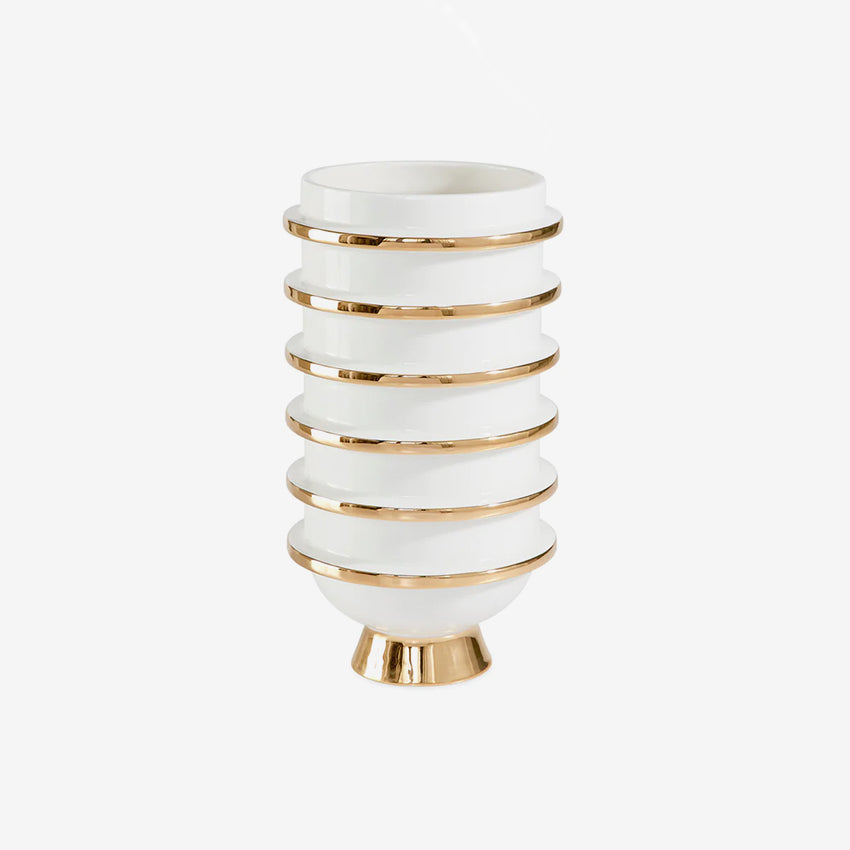 Jonathan Adler | Orbit Urn Vase White/Gold
