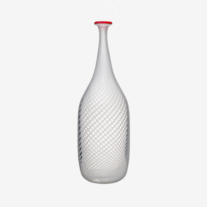 Kosta Boda | Red Rim Bottle