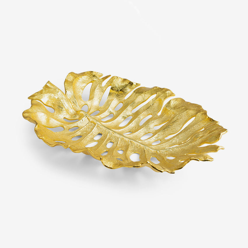 Michael Aram | New Leaves Monstera Centerpiece Goldtone