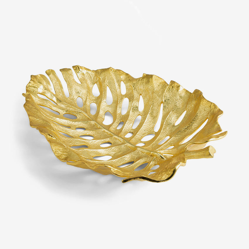 Michael Aram | New Leaves Monstera Centerpiece Goldtone