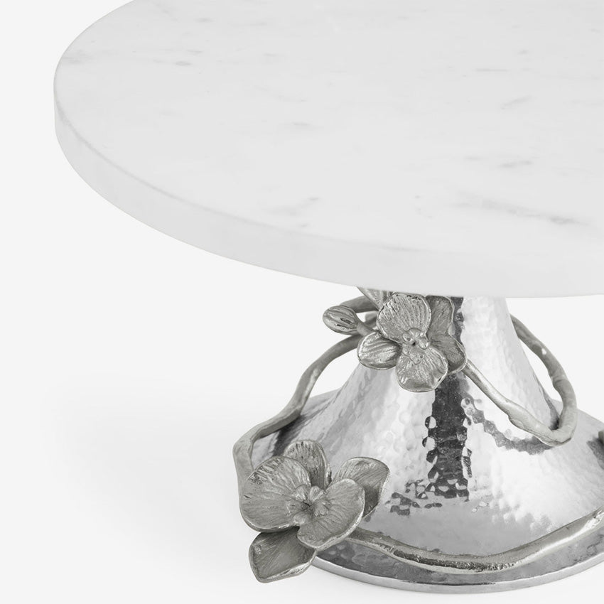 Michael Aram | White Orchid Cake Stand Nickelplate & Marble